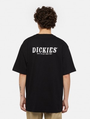 Camiseta Dickies Script Masculino Pretas | 463855089