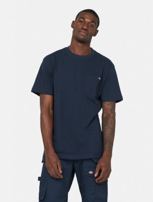 Camiseta Dickies Short Sleeve Pocket Cotton Masculino Azul Marinho | 693420884