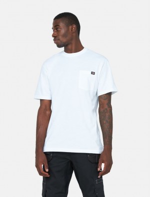 Camiseta Dickies Short Sleeve Pocket Cotton Masculino Branco | 991381344