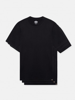 Camiseta Dickies Three-Packs Masculino Pretas | 341576889
