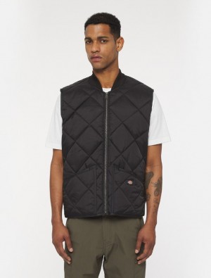 Colete Dickies Diamond Quilted Masculino Pretas | 559827708