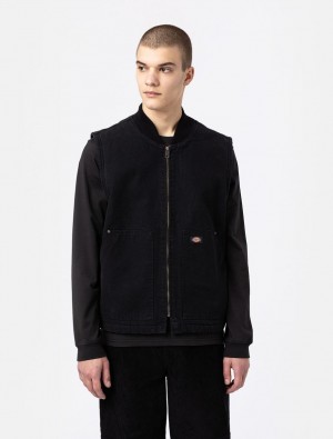 Colete Dickies Duck Canvas Lined Masculino Pretas | 892311401