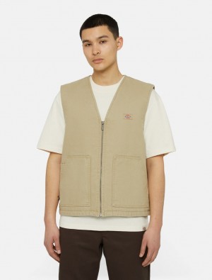 Colete Dickies Duck Canvas Padded Masculino Marrom | 464844970