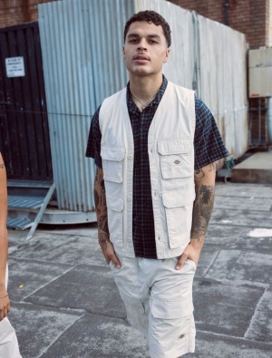 Colete Dickies Fishersville Masculino Branco | 622778071