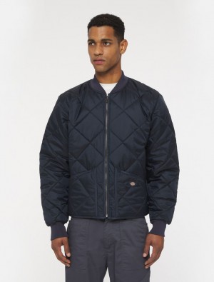 Jaquetas Dickies Diamond Quilted Masculino Azul Marinho | 639864115