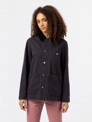 Jaquetas Dickies Duck Canvas Chore Feminino Pretas | 732010496