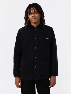Jaquetas Dickies Duck Canvas Chore Masculino Pretas | 573132904