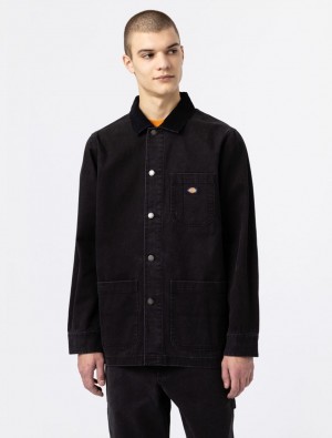 Jaquetas Dickies Duck Canvas Unlined Chore Masculino Pretas | 936366821