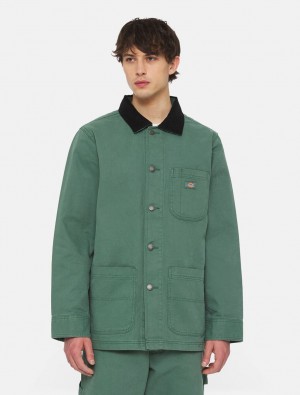 Jaquetas Dickies Duck Canvas Unlined Chore Masculino Verdes | 615591942