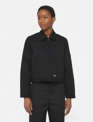 Jaquetas Dickies Lined Eisenhower Cropped Feminino Pretas | 974029924