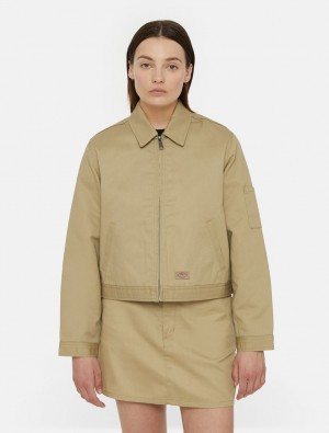 Jaquetas Dickies Lined Eisenhower Cropped Feminino Caqui | 205549286