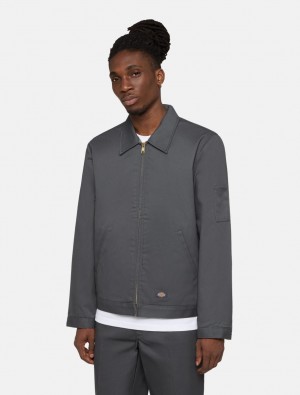 Jaquetas Dickies Lined Eisenhower Masculino Cinzentas | 411775273