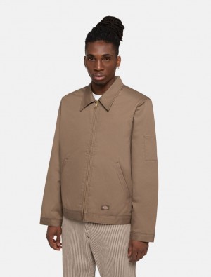 Jaquetas Dickies Lined Eisenhower Masculino Marrom | 118615122