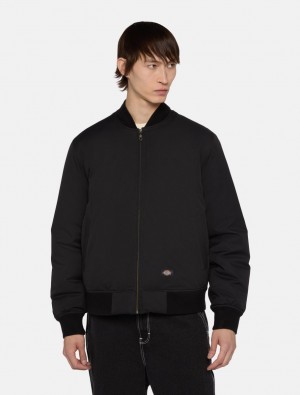 Jaquetas Dickies Plains Bomber Masculino Pretas | 643726919