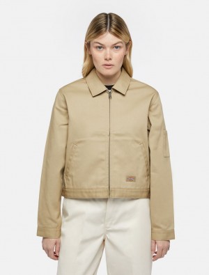 Jaquetas Dickies Unlined Eisenhower Cropped Feminino Caqui | 371849938