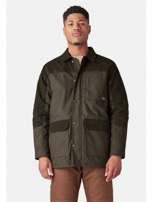 Jaquetas Dickies Wax Coated Canvas Chore Masculino Chocolate | 552777504