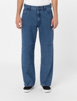 Jeans Dickies Double Knee Masculino Azuis | 168435749