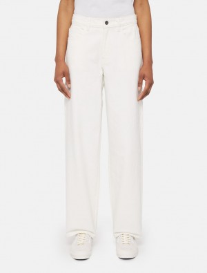 Jeans Dickies Herndon Loose Fit Feminino Branco | 395368253