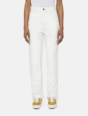 Jeans Dickies Madison Double Knee Feminino Branco | 67544641