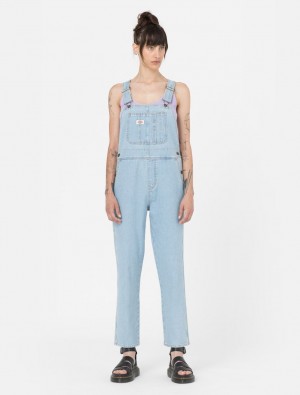 Macacão Dickies Denim Classic Bib Feminino Azuis | 285597863
