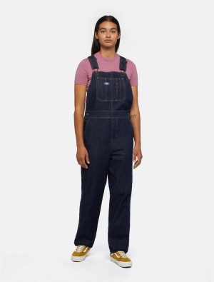 Macacão Dickies Denim Classic Bib Feminino Azul Marinho | 12899665