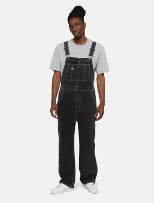 Macacão Dickies Denim Classic Bib Masculino Pretas | 865250070