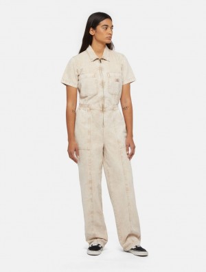 Macacão Dickies Newington Feminino Bege | 686433012