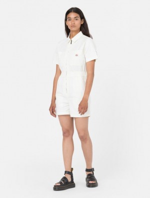 Macacão Dickies Vale Shortalls Feminino Branco | 163682449