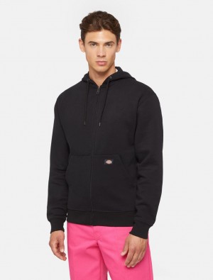 Moletom com Capuz Dickies Full Zip Fleece Masculino Pretas | 603785737