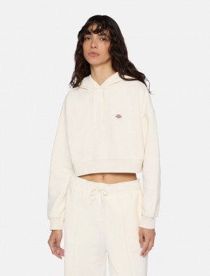 Moletom com Capuz Dickies Oakport Cropped Feminino Branco | 709966654