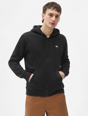 Moletom com Capuz Dickies Oakport Zip Masculino Pretas | 846673890