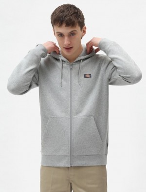 Moletom com Capuz Dickies Oakport Zip Masculino Cinzentas | 12316944