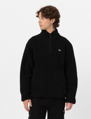 Moletons Dickies Mount Hope 1/4 Zip Fleece Masculino Pretas | 550262117