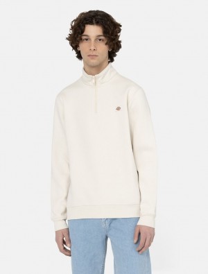 Moletons Dickies Oakport Quarter Zip Masculino Branco | 100296477