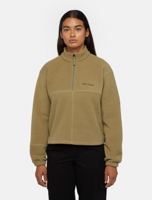 Moletons Dickies Pinesdale 1/4 Zip Fleece Feminino Verde Oliva | 285433983