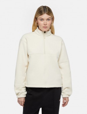 Moletons Dickies Pinesdale 1/4 Zip Fleece Feminino Branco | 510915494