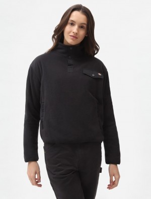 Moletons Dickies Port Allen Fleece Feminino Pretas | 843996827