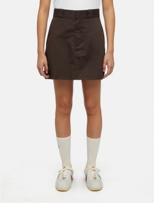 Saias Dickies Mini Work Feminino Chocolate | 612481996